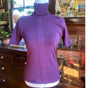 Versace Purple Wool Turtleneck Sweater